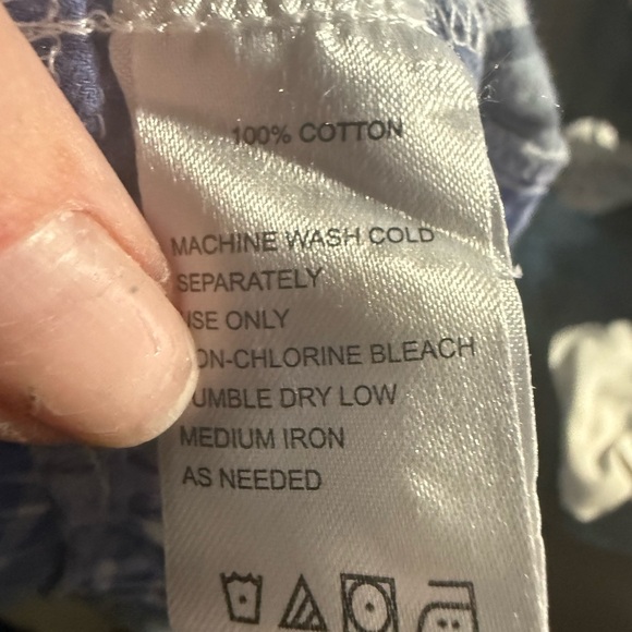 Trovata Birds of Paradis Blue Plaid Peplum Button Down Shirt Women’s M Boho‎ - Picture 6 of 6